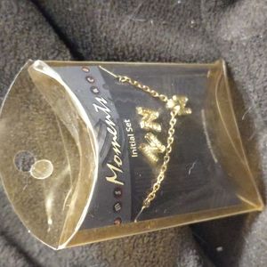 Moments Initial ‘N’ necklace with earrings